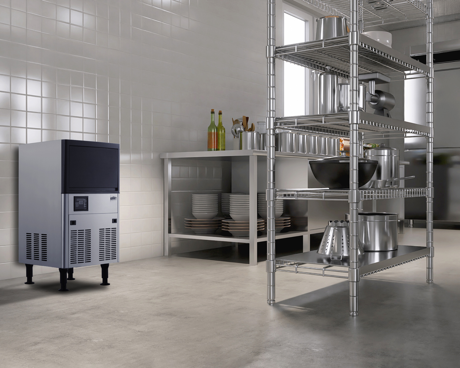 ENERGY STAR certified commercial ice machine with 80 lb. clear cube production in shallow 18
